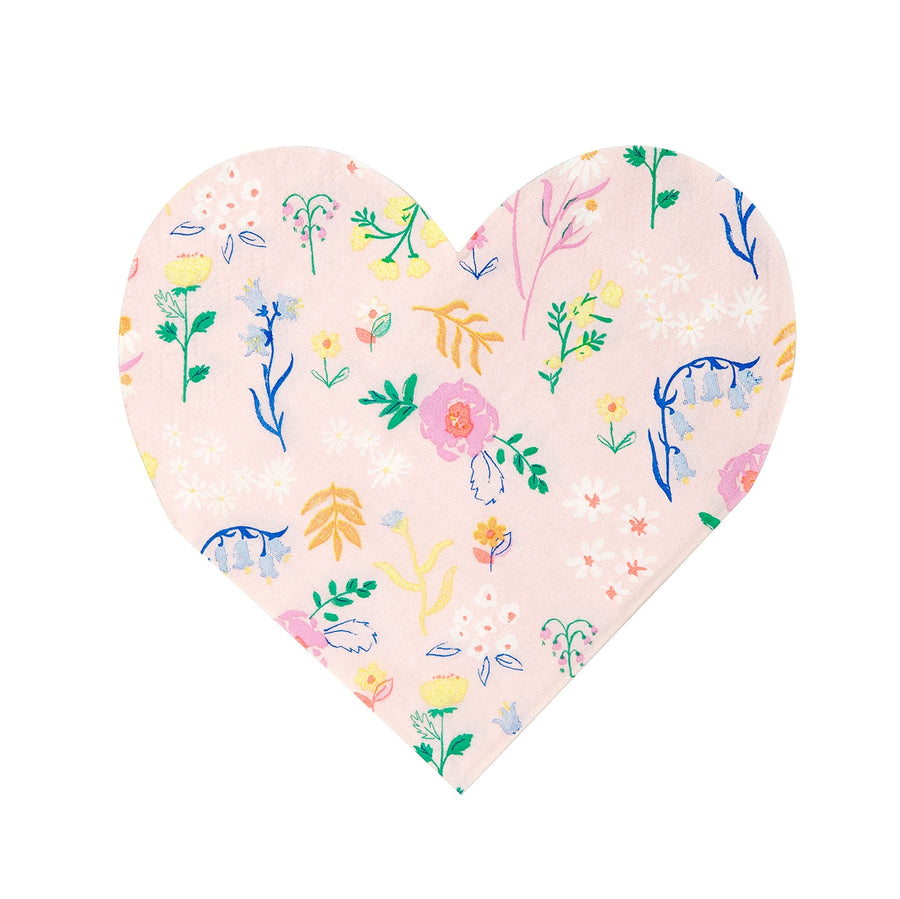 Wildflower Heart Paper Napkins / Set of 20