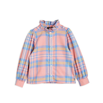 Flannel Check woven blouse