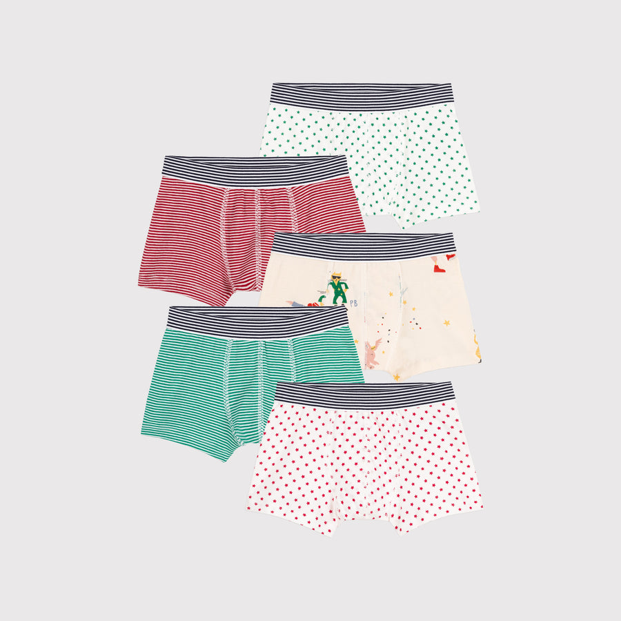 Printed + Striped Boxers (5 Pack)