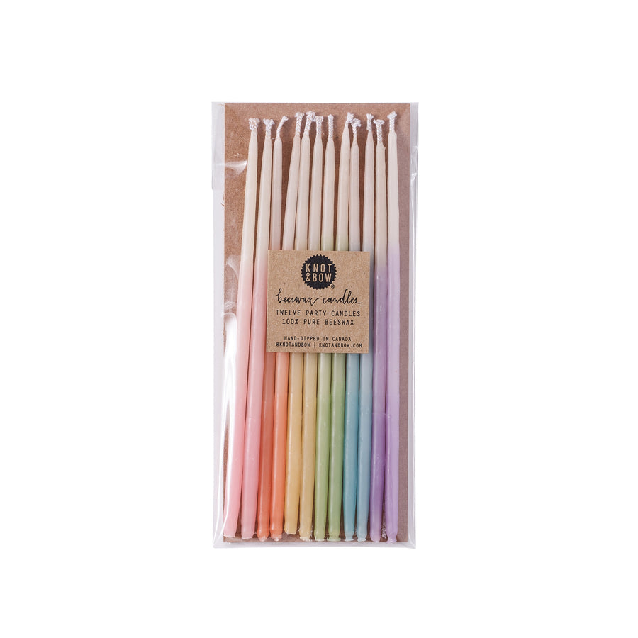 Tall Assorted Ombre Beeswax Birthday Candles