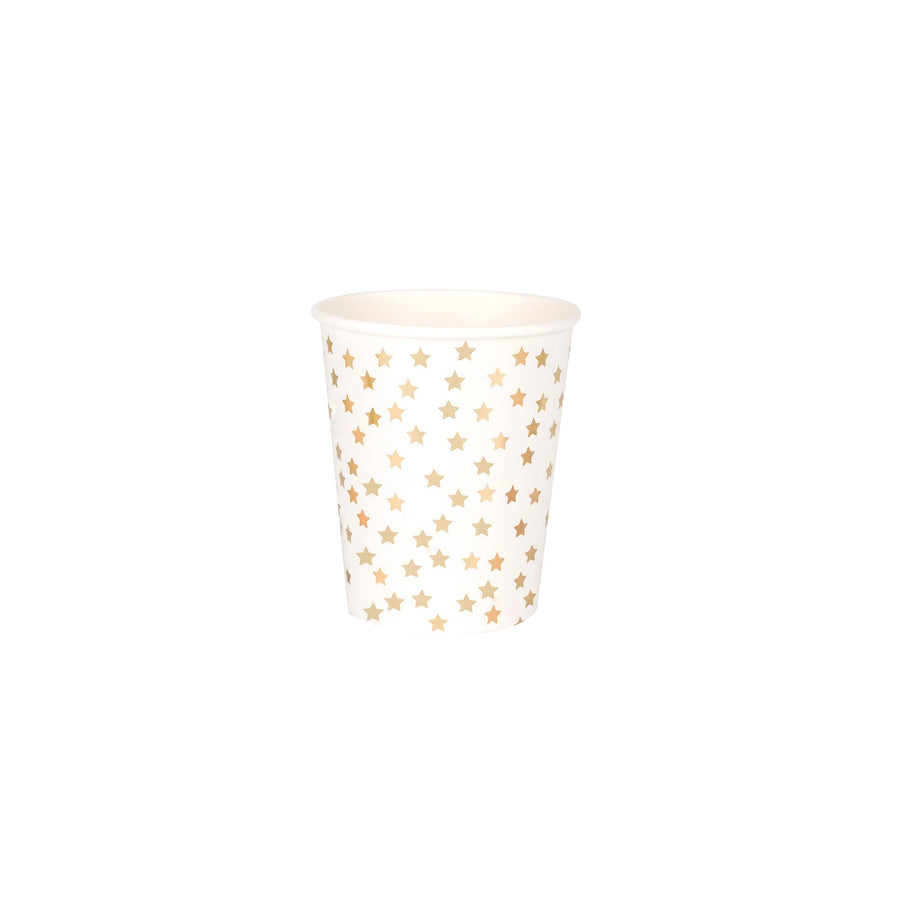 Golden Stars Paper Cups / Set of 8