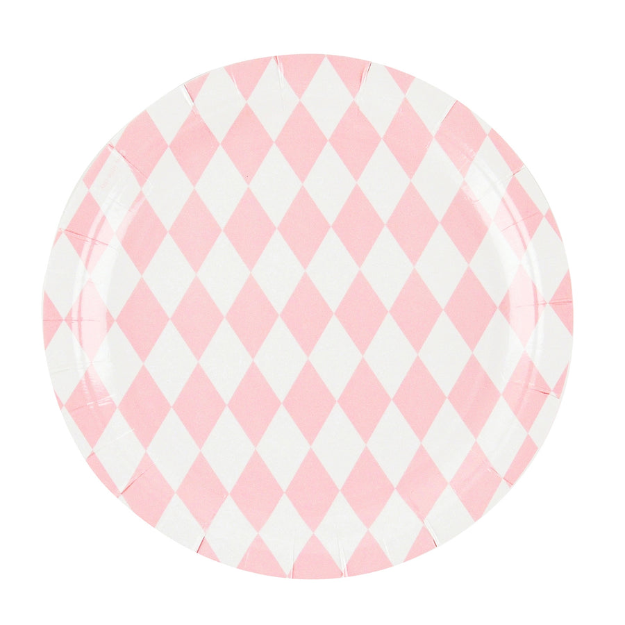 Pink Diamonds Paper Plates / Set of 8